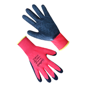 Перчатки синтетические красные с черным неполным вспененным латексным покрытием 69210 "б"   ((69210))