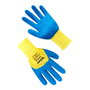 Перчатки синтетические желтые с синим вспененным латексным покрытием 3/4 Seven 10 (69053)