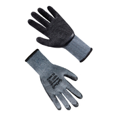 Рукавички бавовняні сірі з чорним неповним латексним покриттям "б" р.10 .  (69249)