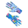 Перчатки женские синтетические синие / голубые с полиуретановым покрытием цветной принт Seven 8 (69179)