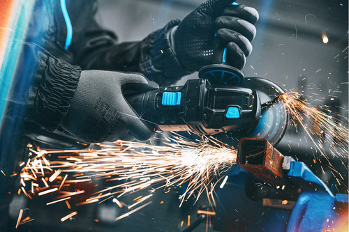 Набір Акумуляторна безщіткова шліфувальна машина кутова  125 мм 18В + 2 акумулятора 4Аг + зарядний пристрій 4А + кейс