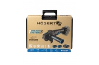 Набір Акумуляторна безщіткова шліфувальна машина кутова  125 мм  18В з лопатковим вимикачем + 2 акумулятора 4Аг + зарядний пристрій 4А + кейс HOEGERT  (HT2E251-B24AG)