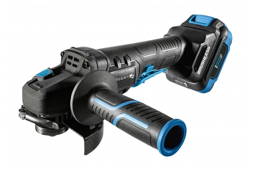 Набір Акумуляторна безщіткова шліфувальна машина кутова  125 мм  18В з лопатковим вимикачем + 2 акумулятора 4Аг + зарядний пристрій 4А + кейс