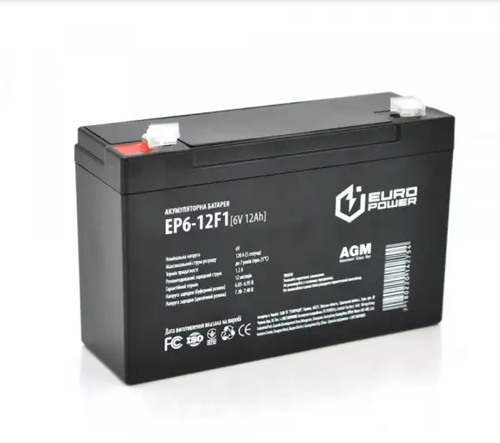Акумуляторна батарея EUROPOWER AGM 6V-12Ah (EP6-12F1)