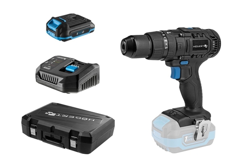 Набор Аккумуляторная ударная дрель-шуруповерт 50 Нм+ 2 аккумулятора 2Ач  + зарядная станция 4А+ кей