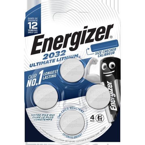 Батарейка ENERGIZER Ultimate Lithium CR2032 уп. 4шт.