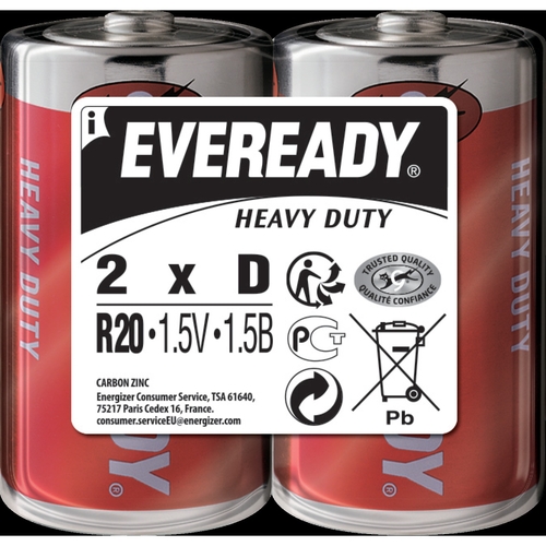 Батарейка ENERGIZER EVEREADY D Heavy Duty уп. 2шт.