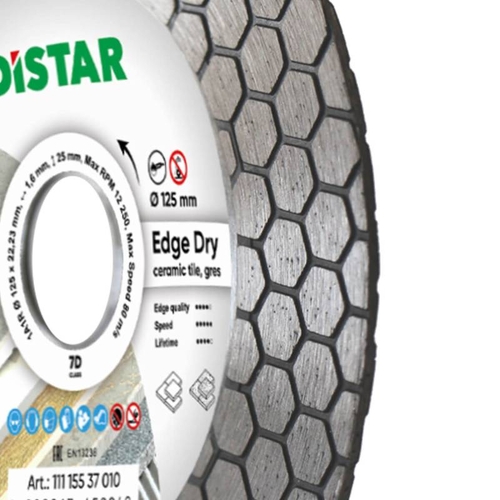 Круг алмазний вiдрiзний 1A1R 125x1,6/1,2x25x22,23 Edge Dry Distar 4820067459940 - фото 3 в каталозі Диски