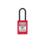 Замок накидной диэлектрический из термопластика Zenex, красный. Мaster Lock 4.76 мм ((S32))
