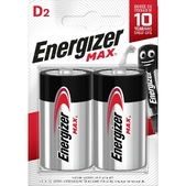 Батарейка ENERGIZER D MAX уп. 2шт. Energizer  ((ENERGIZER))